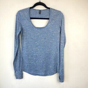 Onzie Cutout Long Sleeve Active Yoga Top Cutout Blue OS